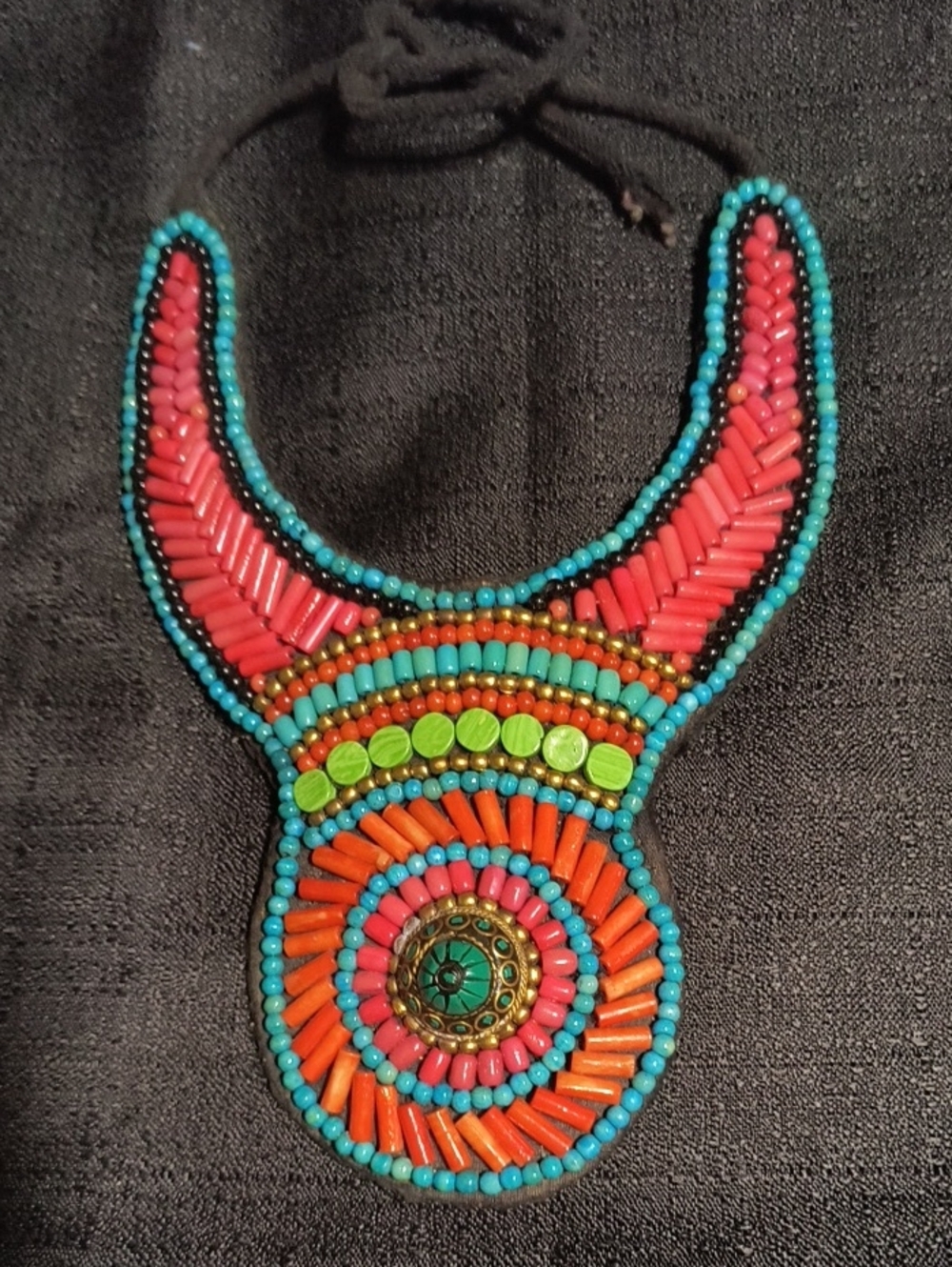 Hearth & Hand Multicolor Turquoise Coral Orange Green Beaded Necklace